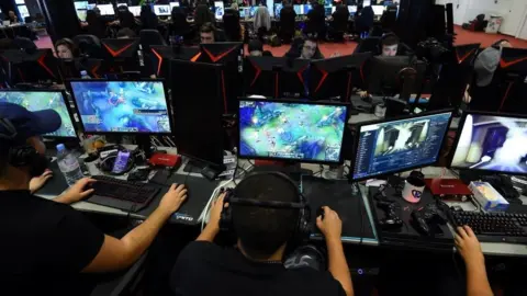 Getty Images A video games event for charity with 50 streamers in Montpellier on September 20, 2019