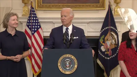 Joe Biden joined by the families of the American citizens released from Russia