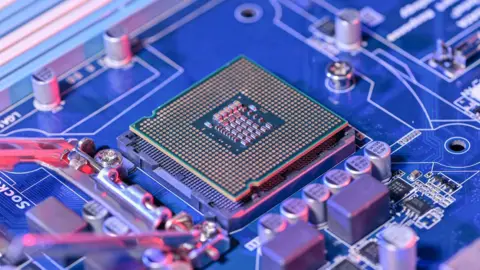 Getty Images A CPU socket and motherboard