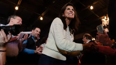 Getty Images Nikki Haley greet supporters