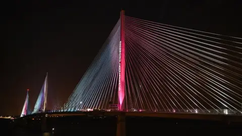 Getty Images lights on Queensferry Crossing