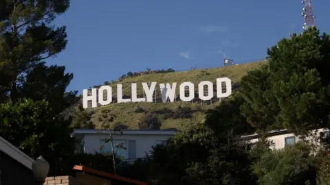 Image shows Hollywood sign