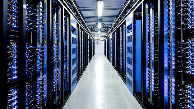 A view of the interiors of Facebook's new server hall in Lulea