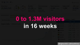 0 to 1.3M visitors
in 16 weeks
#BrightonSEO | @thetafferboy
 