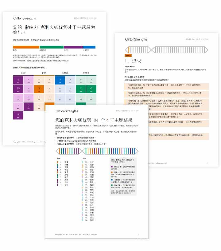 克利夫顿优势 34 项才干主题报告