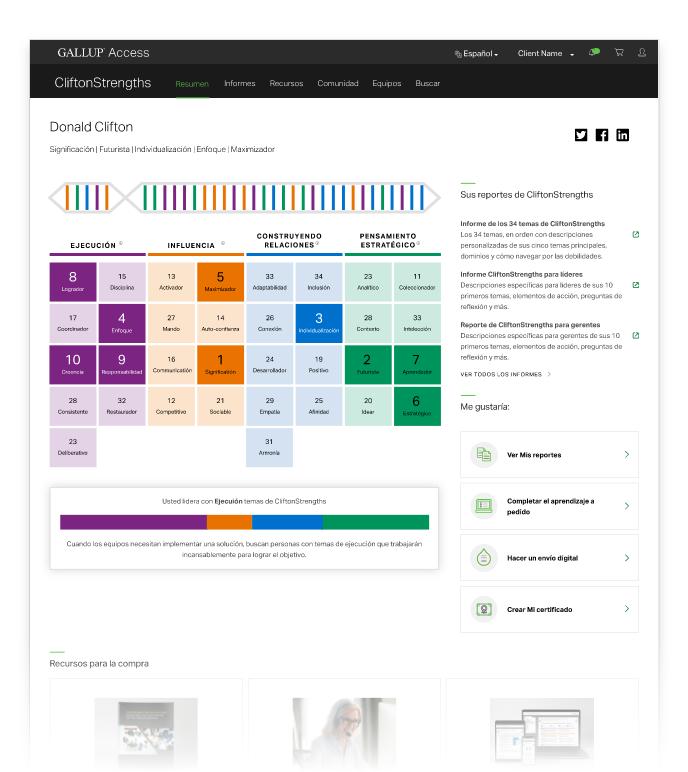 CliftonStrengths Dashboard