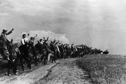 Campesinos en los campos de Extremadura