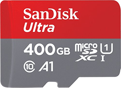 SanDisk Ultra - Tarjeta de memoria microSDXC de 400 GB con adaptador SD, velocidad de lectura hasta 100 MB/s, Clase 10, U1 y A1
