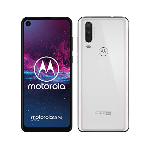 Motorola One Action - Smartphone Dual SIM (Triple cámara: 12 MP + 5 MP y video de 16 MP con ultra gran angular, 128 GB/4 GB, Pantalla 6,3" FHD+, Android 9.0) - Color Blanco [Versión Española]