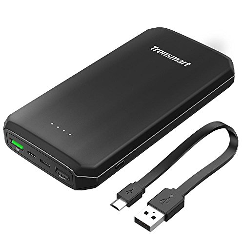 Tronsmart Power Bank, 10000mAh Cargador Móvil Portátil Batería Externa (Qualcomm Quick Charge 3.0 y Huawei FCP) 2 Salidas USB 5.4A, Carga Rapido para iPhone/Huawei/Xiaomi/Samsung/Tablets y más