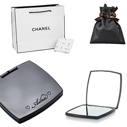 [名入れ セット品 マークなし] ギフトラッピング済 お好きな名前をお入れします CHANEL シャネル 国内正規品 ダブル コンパクトミラー MIROIR DOUBLE FACETTES ミロワール ドゥーブル ファセット シャネルショップバッグ付 ミラー コンパクト (マーク：タイプA(なし))