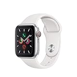 Apple Watch Series 5(GPS + Cellularモデル)- 40mmシルバーアルミニウムケースとホワイトスポーツバンド - S/M & M/L