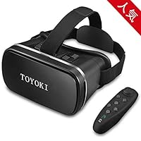 「2020最新版」 TOYOKI 3D VRゴーグル VR ヘッドセット コントローラ/リモコン 付き 4.0-6.0インチのスマホ対応 ブラック