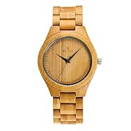 木製腕時計 ウッド シンプル 河野太郎と同じスタイルの腕時計 竹製 日本製 Citizenクオーツ (ゴールド)