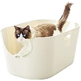 【OFT】 TALL WALL BOX XL アイボリー 本体 猫用トイレ 本体 大きい猫 大きいトイレ ゆったり広々サイズ 飛び散り防止ハイタイプ サイズ(約)：幅49×奥68×高33cm【入り口までの高さ】17cm