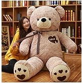 BEARS'HOMEぬいぐるみ くま クマ 熊 テディベア コストコ 抱き枕 クッション 誕生日プレゼント ピンク (ブラウン, 150cm)