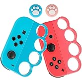 Fit Boxing/Fit Boxing 2対応 コントローラー グリップ ハンドル For Switch Joy-Con用 コントローラーグリップ Joy-Con用ハンドル 大人と子供向け 2個 セット 親指キャップ 2個入り