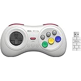 8Bitdo M30 2.4Gワイヤレスゲームパッド for Sega Genesis Mini & Mega Drive Mini &Switch 6ボタンレイアウト （White）