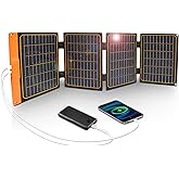 FlexSolar ソーラーパネル 40W ソーラー充電器 2 USB 高速充電 ソーラーチャージャー IP67 防水 停電/災害/旅行/アウトドア用 台風対策 防災 ジャクリ ポータブル電源 折りたたみ式 携帯電話 パワーバンク phone lap