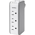 Belkin Wall Mount Surge Protector - 3 AC Multi Outlets & 2 USB Ports - Flat Rotating Plug Splitter - Wall Outlet Extender for