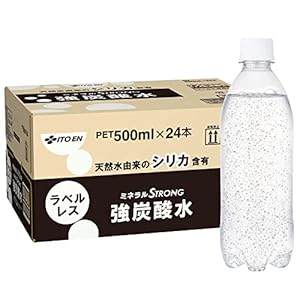 【Amazon.co.jp限定】伊藤園 ラベルレス 強炭酸水 500ml×24本 シリカ含有