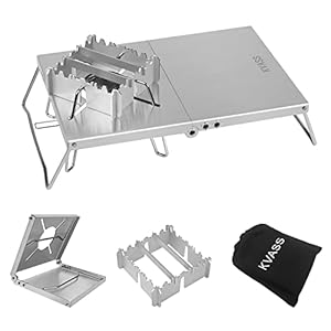 KVASS SOTO ST-310用遮熱テーブル シングルバーナー用遮熱板 風防兼用五徳付き ４種類バーナー対応 ステンレス製 軽量 コンパクト