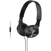 Sony MDR-ZX310AP ZX Series Wired On Ear Headphones with mic, Black