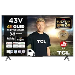 【Amazon.co.jp 限定】TCL 43V型 4K 液晶テレビ ネット動画対応 43C646