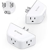 TROND Multi Plug Outlet Extender 2 Pack - Electrical Wall Outlet Splitter, 3 Way Outlet Wall Adapter, Cruise Essentials, Smal