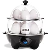 DASH Deluxe Rapid Egg Cooker for Hard Boiled, Poached, Scrambled Eggs, Omelets, Steamed Vegetables, Dumplings & More, 12 capa