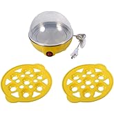 Sugoyi Egg Cooker, 2Colors 220V Multi-Functional Double-Layer Electric Eggs Boiler Cooker Steamer Home Kitchen Use(Yellow)