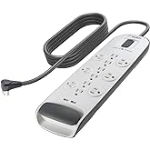 Belkin USB Power Strip Surge Protector - 12 AC Multiple Outlets & 2 USB Ports - 6 ft Long Flat Plug Extension Cord for Home, 