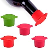 Wine Stoppers - Silicone Wine Bottle Covers - Reusable and Unbreakable Sealer Covers - Beverage Corks to Keep Wine Fresh for 