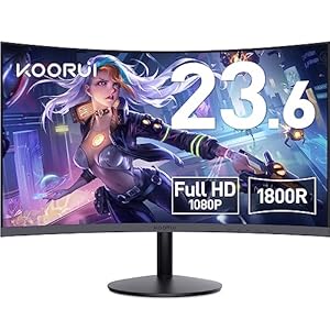 KOORUI モニター 24インチ 60Hz 5ms 曲面 モニター VAパネル 湾曲/カーブ型 24N5C