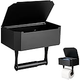 WOODOUNAI Black Toilet Paper Holder with Shelf and Wipes Dispenser for Bathroom Storage Wall Mounted Stainless Steel Organize