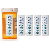 5 Pack Medication Tracker and Reminder, Take-n-Slide Reusable Peel and Stick Pill Trackers Attach to Your Bottle 7 Day Medici