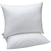 Amazon Basics Down Alternative Pillows, Soft Density For Stomach and Back Sleepers, Standard, Pack of 2, White, 26 in L x 20 