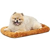 MidWest Homes for Pets Dog Bed 22L-Inch White Cinnamon Dog Bed or Cat Bed w/ Comfortable Bolster | Ideal for XS Dog Breeds & 