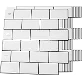 Art3d Backsplash Tile for Kitchen Peel and Stick, 10-Sheet Stick on Subway Tiles for Kitchem, Bathroom Back Splashes, 12"x12"