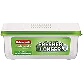 Rubbermaid FreshWorks Saver, Large Short Produce Storage Container, 11.3-Cup, Clear