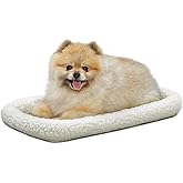 MidWest Homes for Pets Bolster Dog Bed 22L-Inch White Fleece Dog Bed or Cat Bed w/ Comfortable Bolster | Ideal for XS Dog Bre