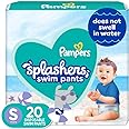 Pampers Splashers Swim Diapers - Size S, 20 Count, Gap-Free Disposable Baby Swim Pants