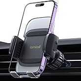 Lamicall Car Phone Holder Vent - Upgraded Spring Clip [Big Phone Friendly] Air Vent Cell Phone Holders for Your Car Mount Aut