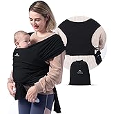 Momcozy Baby Wrap Carrier, Easy to Wear Infant Carrier Slings, Lightweight Hands Free Baby Sling, Adjustable Baby Carriers fo