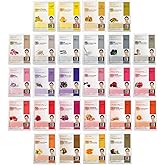 DERMAL Korea Collagen Essence Full Face Facial Mask Sheet 26 Yellow & Red Combo Pack - Skin Nourishing Elasticity