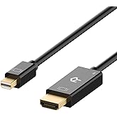 Rankie Mini DisplayPort (Mini DP) Male to HDMI Male Cable, Compatible with Thunderbolt, 4K Ready, 10 Feet (Black)