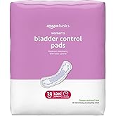 Amazon Basics Women's Incontinence Pads, Bladder Control & Postpartum, Maximum Absorbency, Unscented, 39 Count, (1 Pack of 39