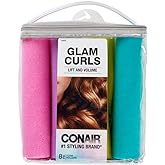 Conair Foam Hair Rollers -Heatless curls - Foam Rollers - Hair Rollers - Loose Hair Curlers in Assorted Sizes - 8 Count w/sto