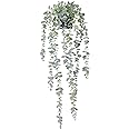 COCOBOO 1pcs Artificial Hanging Plants Fake Eucalyptus Potted Plant Hanging Plant for Wall Room Home Indoor Outdoor Shelf Dec