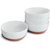 Mora Ceramic Flat Bowls Set of 4-25 oz- For Soup, Salad, Rice, Cereal, Breakfast, Dinner, Serving, Oatmeal, etc - Microwave, 